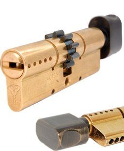 Цилиндр MUL-T-LOCK INTERACTIVE+ XP 85 мм ( 35x50T ) Ключ-Тумблер 3KEY CGW Латунь / Бронза античная MTL7000010905 фото