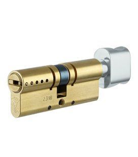 Циліндр MUL-T-LOCK INTERACTIVE+ XP 90 мм (45x45T) Ключ-Тумблер 3KEY CAM30 Латунь / Хром полірований MTL7000020006 фото