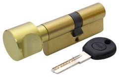 Циліндр дверний RDA 30/30мм лазерний 60мм 5 ключів круглий поворотник латунь (12078) 12078 фото