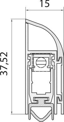 Порог алюминиевый накладной с резиновой вставкой Comaglio 1450 белый (83-63см) (36030) 36030 фото