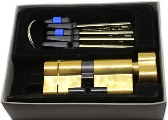 Дверний циліндр HardLock K-series 90мм (40х50Т) Золотий (ключ-тумблер) new-90-40x50tg фото