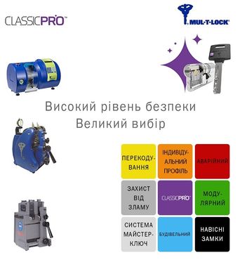 Циліндр MUL-T-LOCK ClassicPro MOD 90 мм (40x50T) Ключ-Тумблер 3KEY CAM30 Нікель сатин / Бронза антична MTL7000021006 фото