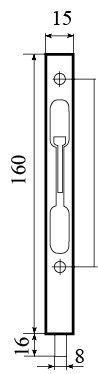 Шпингалет врезной откидной 160/16 античная латунь STV LX160 AB (6287) 6287 фото