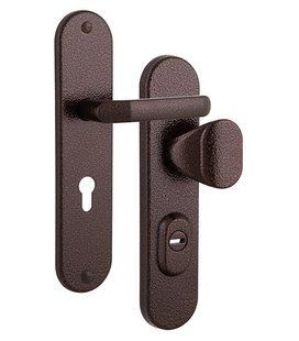 Фурнитура защитная ROSTEX UNIVERSAL R fix-mov DIN PLATE 85мм Фарба_коричнева_антик 22мм 38-55мм 3 класса Ovalne/Baryt BROWN Комплект RST-4042600481 фото