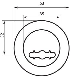 Комплект накладок Protect R-59 под сувальдный ключ хром/матовый никель (39894) 39894 фото