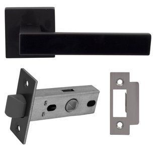 Комплект ручка + защелка Comit Quattro 256 черный (59704) 59704 фото