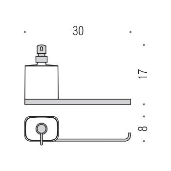 Colombo W4274 Time Дозатор жидкого мыла+вешалка одинарная хром/стекло (4864) 4864 фото