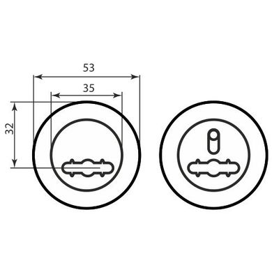 Комплект накладок Protect R-59 під сувальдний ключ хром/матовий нікель (39894) 39894 фото