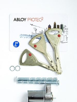 Циліндр ABLOY PROTEC2 38-44 Односторонній ключ 3KEY CY055 Хром полірований ABL7000002886 фото