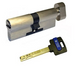 Дверной цилиндр HardLock K-series 90мм (45х45Т) Сатин (ключ-тумблер)