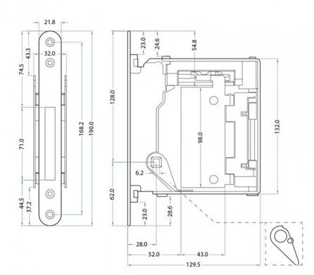 Bonaiti Art 937 Механізм WC матовий хром (B-No ha mini) + регульована відповідка 992 (36523) 36523 фото