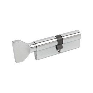 Циліндр Bruno SECURITY CP 45/45мм лазерний 90мм 5 ключів плоский поворотник хром (38212) 38212 фото