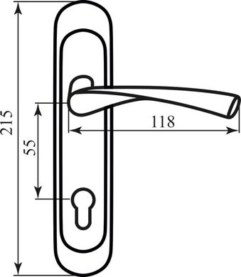 Ручка на планці BR-55 під циліндр (під механізм 968-55), хром (47896) 47896 фото