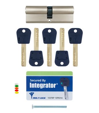 Циліндр MUL-T-LOCK INTEGRATOR 62 мм (27x35) Ключ-Ключ 5KEY CAM30 Нікель сатин ML4-92101483 фото