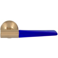 Дверна ручка на розетті Mandelli 3001 Alea полірована латунь/синій 2921 фото