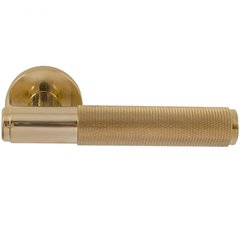 Дверная ручка на розетте Buonelle Urban B-10 латунь полированная / латунь матовая (59325) 59325 фото