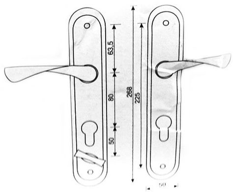 Комплект для вхідних дверей Bruno BR-80 (ручка на планці + механізм) полірована латунь лівий (33098) 33098 фото
