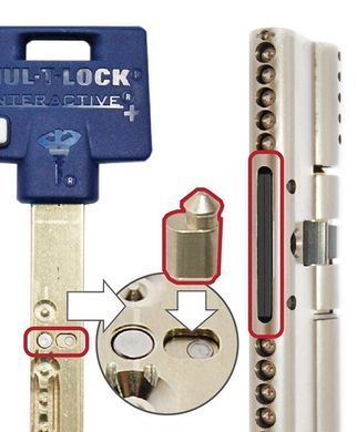 Циліндр MUL-T-LOCK INTERACTIVE+ XP 71 мм (33x38) Ключ-Ключ 3in1 3KEY+1KEY+1KEY CGW Латунь MTL7000001226 фото