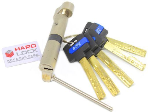 Дверний циліндр HardLock K-series 90мм (50х40Т) Сатин (ключ-тумблер) new-90-50x40ts фото
