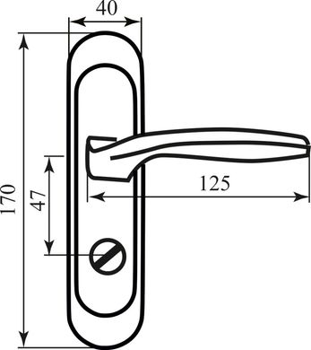 Ручка на планке RDA Arona матовый никель/хром под поворотник (под механизм 258) (36059) 36059 фото