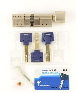 Циліндр MUL-T-LOCK DIN_MOD_KT INTERACTIVE+ 90 NST 45x45T TO_NST CAM30 3KEY DND3D_BLUE_INS 264S+ BOX_S MTL7000020196 фото