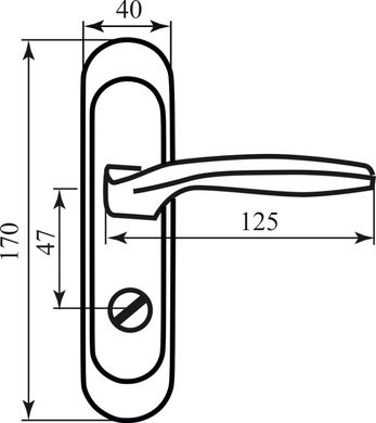 Ручка на планке RDA Arona полированная латунь/матовая латунь под поворотник (под механизм 258) (36060) 36060 фото