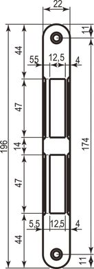 Відповідна планка до замка AGB B010000122, антична бронза, без відбійника (28472) 28472 фото