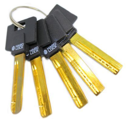 Дверний циліндр HardLock L-series 60мм (30х30Т) Сатин (ключ-тумблер) tsmhlkts-60-30x30t фото