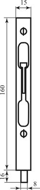 Шпингалет врезной откидной STV LX140 AB 140/16 античная латунь (33261) 33261 фото