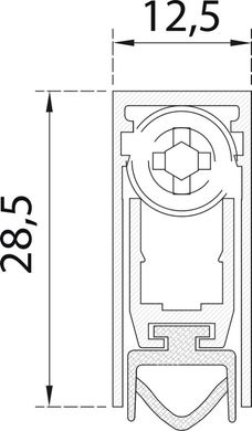 Порог алюминиевый с резиновой вставкой с прижимом со стороны замка Comaglio 420 (83-63 см) (33263) 33263 фото