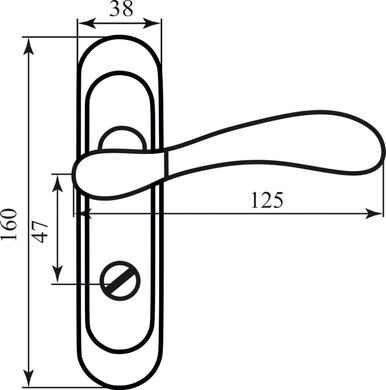 Ручка на планке RDA Imola матовый никель/хром WC (под механизм 258) (50153) 50153 фото