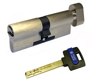 Дверний циліндр HardLock K-series 100мм (50х50Т) Сатин (ключ-тумблер) new-100-50x50ts фото