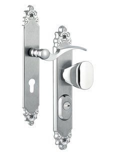 Фурнітура захисна ROSTEX OZDOBNA R fix-mov DIN PLATE 85мм Хром_мат 22мм 40-45мм 3клас Ovalne/Ozdobna CR_MAT Комплект права RST-4042077103 фото