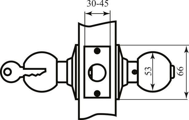 Ручка-кнопка Comit 607 SB матова латунь ключ (15286) 15286 фото