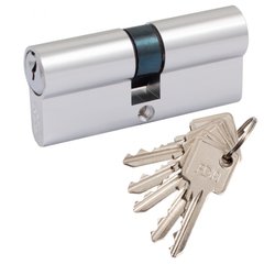 Циліндр дверний RDA 35/35 мм, английський ключ/ключ, 5 ключів хром 58461 фото