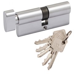 Циліндр дверний RDA 35/35 мм, английський ключ/поворотник, 5 ключів, хром 58714 фото