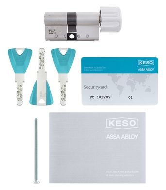 Цилиндр KESO B 8000_Ω2 MOD 90 мм / 45x45T Ключ-тумблер 3KEY CAM30 Никель сатин / Никель сатин KES7000020627 фото