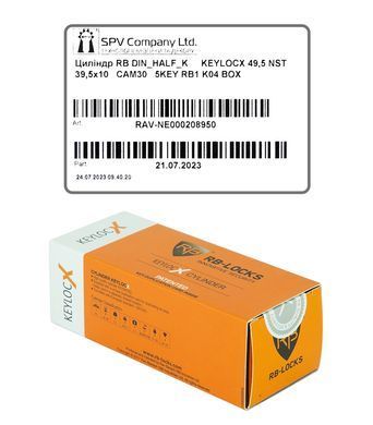 Циліндр RB DIN_HALF_K KEYLOCX 49,5 NST 39,5х10 CAM30 5KEY RB1 K04 BOX RAV-NE000208950 фото