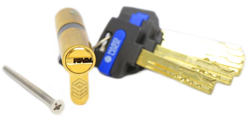 Дверной цилиндр HardLock K-series 70мм (30х40) Золотой (ключ-ключ) newK-70-30x40g фото