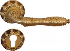 Дверная ручка на розетте под цилиндр Antique Collection RO43 POV ET матовая латунь (20368) 20368 фото