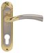 Ручка на планке под ключ BRUNO Siena матовый никель/полированная латунь (под замок 1025) (36130), Никель матовый/Латунь полированная