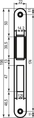 Відповідна планка до механізму AGB Centro Focus B014024034 матовий хром (36291) 36291 фото