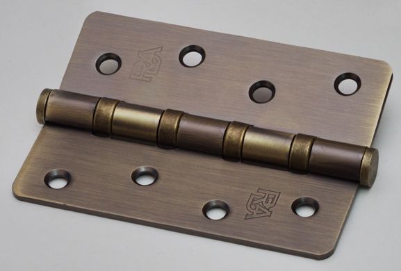 Петля дверная RDA 100*3*2,5 (4 подш, сталь) закр. R5 матовая античная латунь (31329) 31329 фото