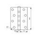 Петля дверная RDA 100*3*2,5 (4 подш, сталь) закр. R5 матовая античная латунь (31329)