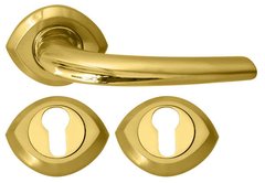 Дверная ручка RDA 0080 с накладками под ключ золото/матовая латунь (14219) 14219 фото
