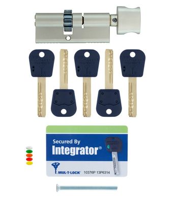 Цилиндр MUL-T-LOCK INTEGRATOR 110 мм ( 55x55T ) Ключ-Тумблер 5KEY CGW Никель сатин / Никель сатин ML47000019479 фото