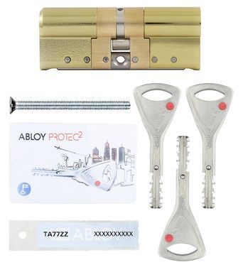 Циліндр ABLOY PROTEC2 HARD MOD 88 мм (37Hx51) Ключ-Ключ 3KEY CY332 CAM30 Латунь полірована ABL7000002846 фото