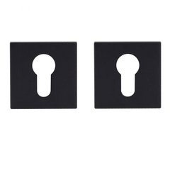 Дверная накладка под цилиндр Comit черный матовый (розетта 6 мм) (58355) 58355 фото