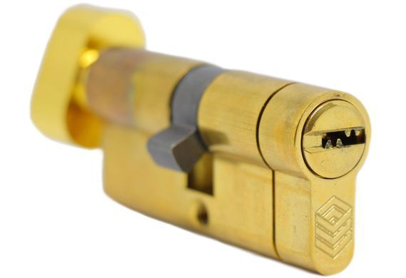 Дверний циліндр HardLock L-series 80мм (40х40Т Золотий (ключ-тумблер) tsmhlktg-80-40x40t фото