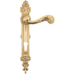 Дверна ручка на планці Enrico Cassina C01210 під циліндр 96мм, золото bagno 29720 фото